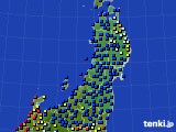 東北地方のアメダス実況(日照時間)(2020年08月09日)