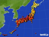 アメダス実況(気温)(2020年08月09日)