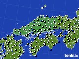 中国地方のアメダス実況(風向・風速)(2020年08月09日)