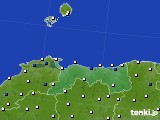 鳥取県のアメダス実況(風向・風速)(2020年08月09日)