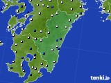 宮崎県のアメダス実況(風向・風速)(2020年08月09日)