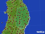 岩手県のアメダス実況(気温)(2020年08月10日)