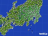 関東・甲信地方のアメダス実況(風向・風速)(2020年08月10日)