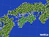 四国地方のアメダス実況(風向・風速)(2020年08月10日)