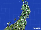 東北地方のアメダス実況(風向・風速)(2020年08月11日)