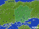 岡山県のアメダス実況(風向・風速)(2020年08月11日)