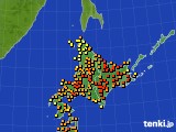 北海道地方のアメダス実況(気温)(2020年08月12日)