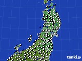 2020年08月12日の東北地方のアメダス(風向・風速)