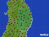 岩手県のアメダス実況(日照時間)(2020年08月13日)