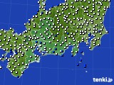 2020年08月13日の東海地方のアメダス(風向・風速)