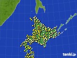 北海道地方のアメダス実況(気温)(2020年08月14日)