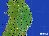 岩手県のアメダス実況(気温)(2020年08月14日)