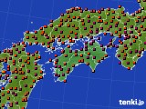 四国地方のアメダス実況(気温)(2020年08月15日)