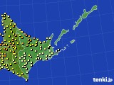 2020年08月15日の道東のアメダス(気温)