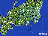 関東・甲信地方のアメダス実況(風向・風速)(2020年08月15日)