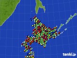 北海道地方のアメダス実況(日照時間)(2020年08月16日)