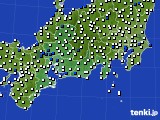 2020年08月17日の東海地方のアメダス(風向・風速)