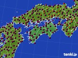 四国地方のアメダス実況(日照時間)(2020年08月18日)