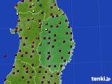 岩手県のアメダス実況(日照時間)(2020年08月19日)