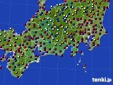 東海地方のアメダス実況(日照時間)(2020年08月21日)