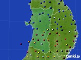 秋田県のアメダス実況(日照時間)(2020年08月21日)