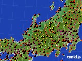 北陸地方のアメダス実況(気温)(2020年08月21日)