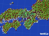 近畿地方のアメダス実況(気温)(2020年08月21日)