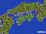 四国地方のアメダス実況(気温)(2020年08月21日)