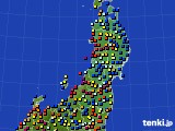 東北地方のアメダス実況(日照時間)(2020年08月22日)