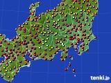 関東・甲信地方のアメダス実況(気温)(2020年08月22日)