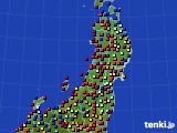 東北地方のアメダス実況(日照時間)(2020年08月24日)