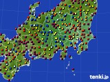 関東・甲信地方のアメダス実況(日照時間)(2020年08月24日)