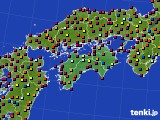 四国地方のアメダス実況(日照時間)(2020年08月24日)