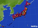 アメダス実況(日照時間)(2020年08月24日)