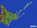 道東のアメダス実況(日照時間)(2020年08月24日)