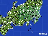 関東・甲信地方のアメダス実況(風向・風速)(2020年08月24日)