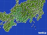 2020年08月24日の東海地方のアメダス(風向・風速)