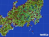 関東・甲信地方のアメダス実況(日照時間)(2020年08月25日)