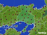 2020年08月25日の兵庫県のアメダス(日照時間)