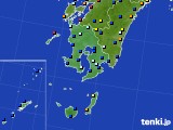 2020年08月25日の鹿児島県のアメダス(日照時間)