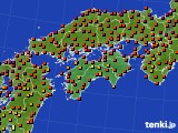 四国地方のアメダス実況(気温)(2020年08月25日)