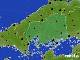 広島県のアメダス実況(気温)(2020年08月26日)