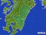 宮崎県のアメダス実況(日照時間)(2020年08月27日)