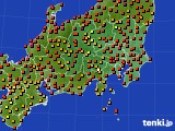 関東・甲信地方のアメダス実況(気温)(2020年08月27日)