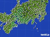 2020年08月28日の東海地方のアメダス(風向・風速)