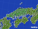 中国地方のアメダス実況(風向・風速)(2020年08月28日)