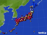 アメダス実況(日照時間)(2020年08月29日)