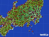 関東・甲信地方のアメダス実況(気温)(2020年08月29日)