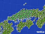中国地方のアメダス実況(風向・風速)(2020年08月29日)