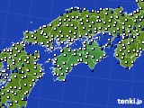 四国地方のアメダス実況(風向・風速)(2020年09月01日)